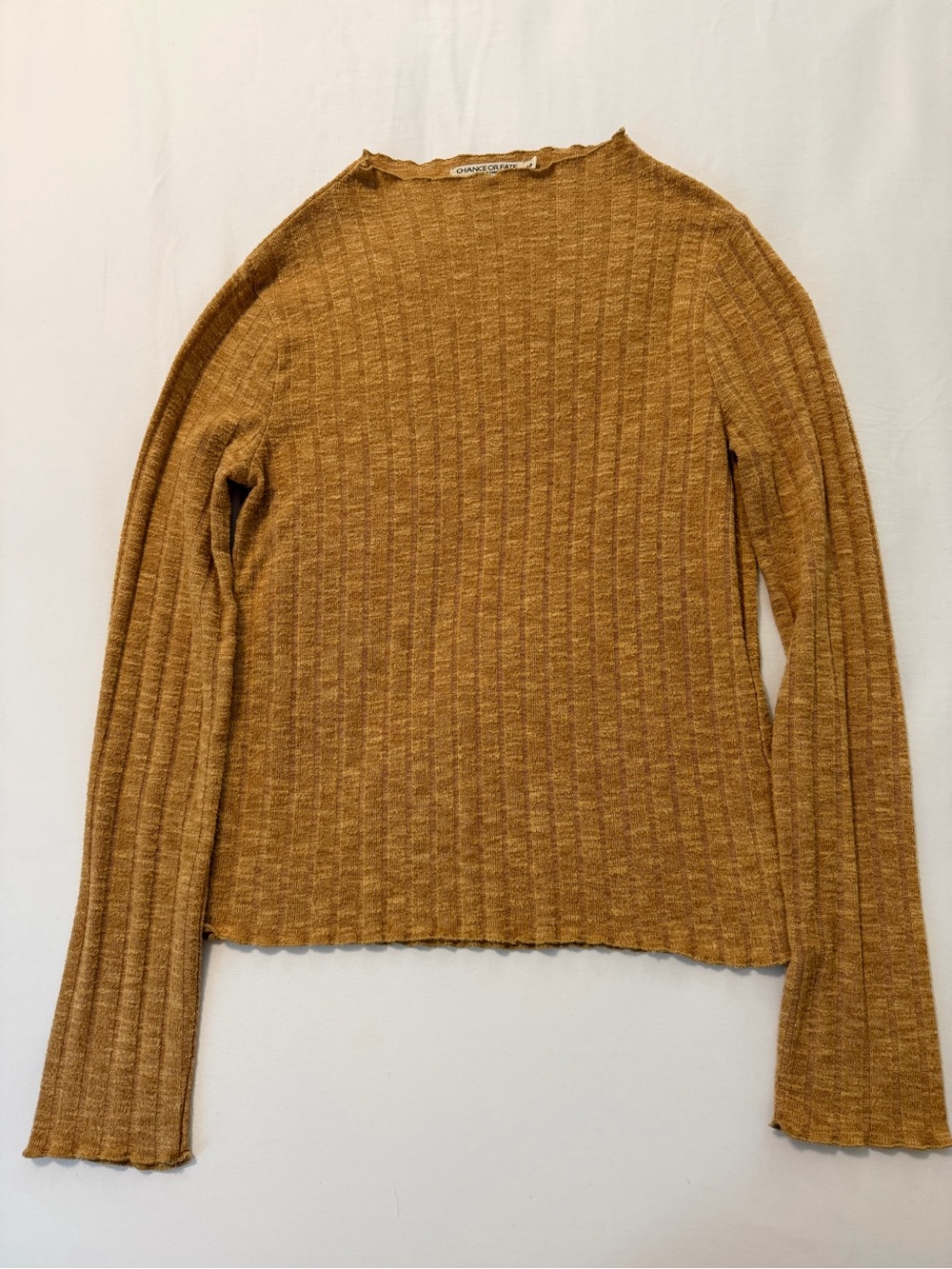 Chance or Fate Ribbed Crewneck Sweater in Mustard